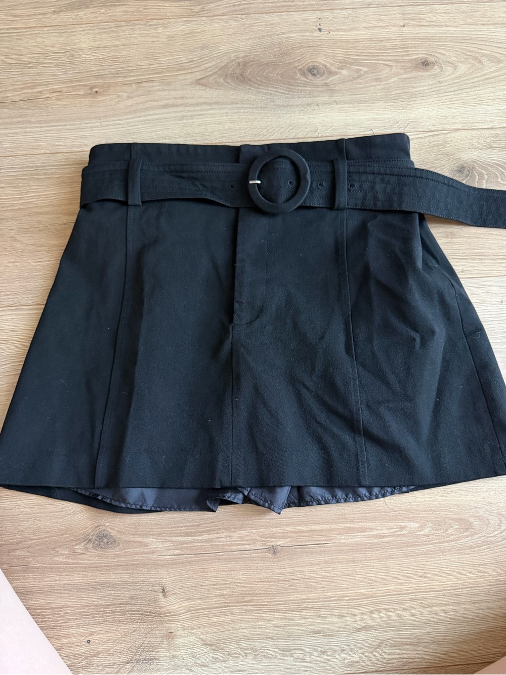Zara Black Mini Skort with Belt
